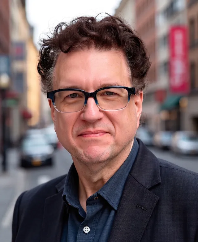 Photograph of Scott Searle: On location, street